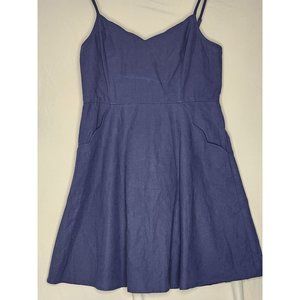 Womens Market & Spruce Chrissie‎ Cami A-line Linen & Cotton Blend Dress Sz Large